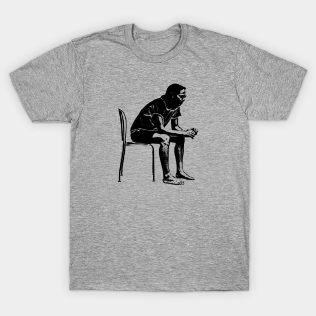 Guy Sitting and Thinking T-Shirt by Spindriftdesigns